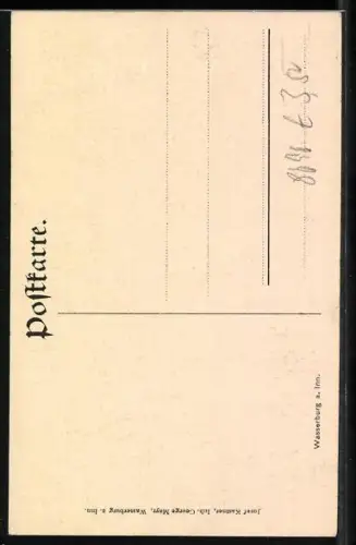 AK Wasserburg a. Inn, Altstadtgasse mit Torbogen