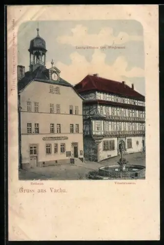 AK Vacha, Rathaus, Landgräfliches Gut Wiedemark, Vitusbrunnen