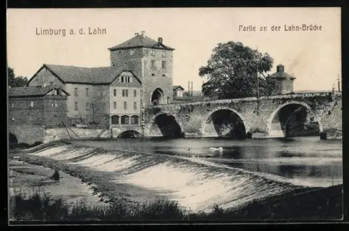 AK Limburg a. d. Lahn, Partie an der Lahn-Brücke