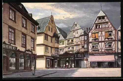 AK Limburg a. d. Lahn, Kornmarkt, historische Fachwerkhäuser