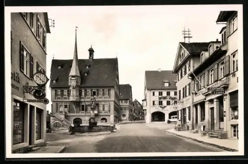 AK Bietigheim a. d. Enz, Rathaus, Marktplatz, Apotheken