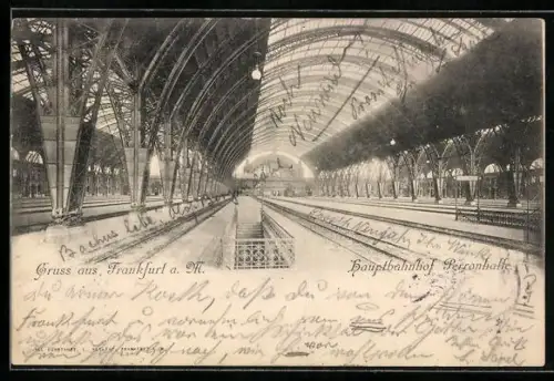 AK Frankfurt a. M., Hauptbahnhof, Perronhalle