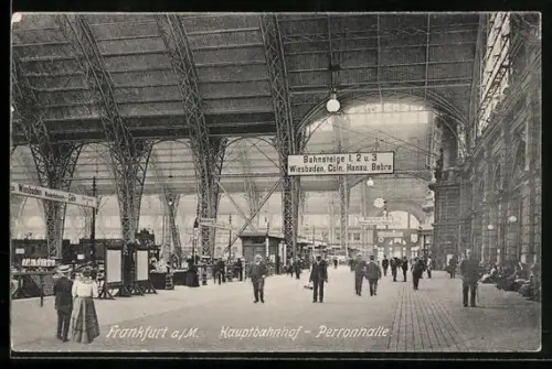 AK Frankfurt a /M., Hauptbahnhof, Perronhalle