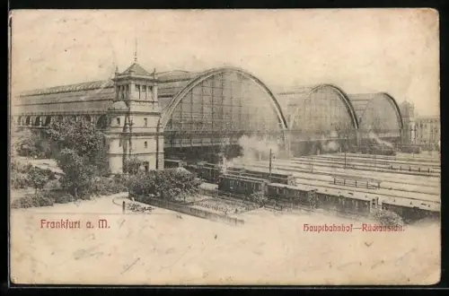 AK Frankfurt a. M., Hauptbahnhof Rückansicht