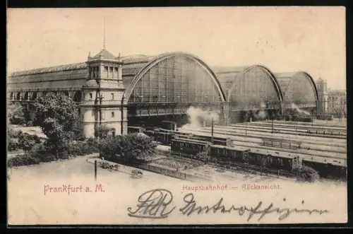 AK Frankfurt a. M., Hauptbahnhof, Rückansicht
