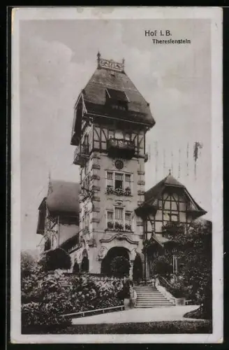 AK Hof i. B., Historisches Gebäude, Theresienstei