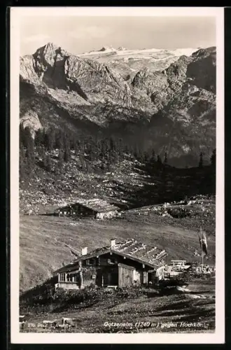 AK Berchtesgaden, Gasthof Gotzenalm gegen Hochkönig