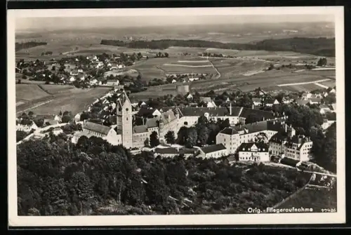 AK Scheyern, Fliegeraufnahme der Ortschaft mit Benediktinerkloster