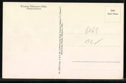 AK Scheyern, Fliegeraufnahme der Ortschaft mit Benediktinerkloster