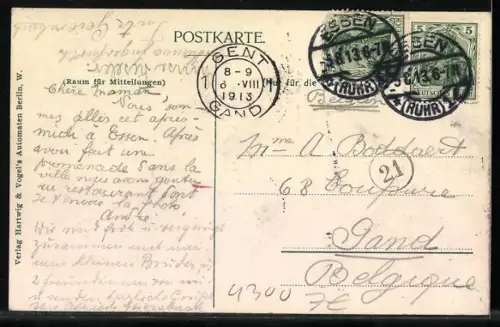 AK Essen, Terrasse mit Musikpavillon im Stadtgarten