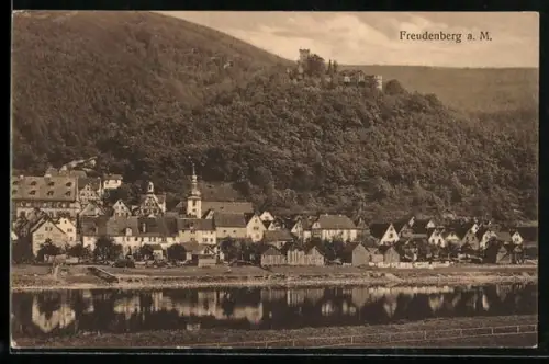 AK Freudenberg / Main, Ortsansicht über den Fluss