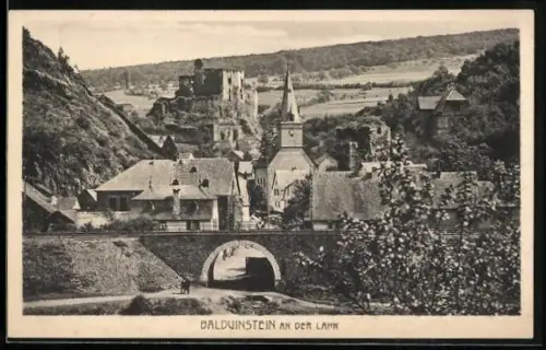 AK Balduinstein an der Lahn, Ortsansicht mit Kirche