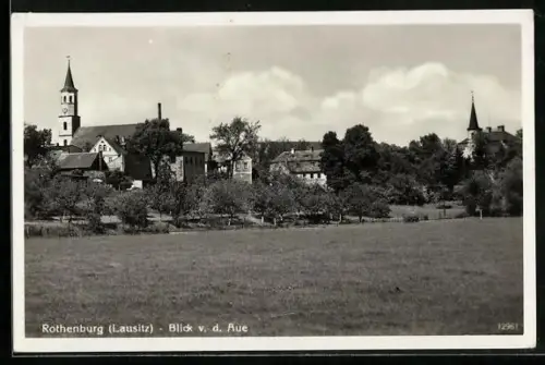 AK Rothenburg /Lausitz, Blick von der Aue