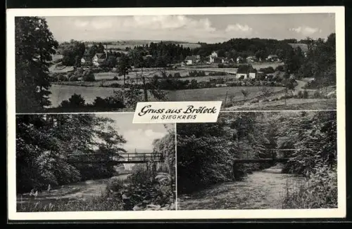 AK Bröleck im Siegkreis, Ortspartie, Brücke