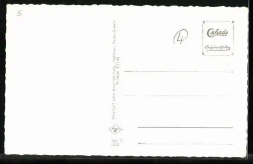 AK Essen-Steele, Marien-Säule mit Geschäften