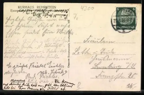 AK Essen /Ruhr, Ruhrtal mit Kurhaus Ruhrstein