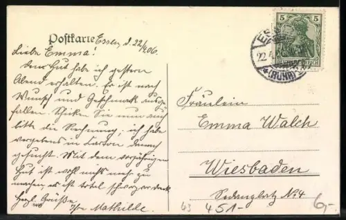 AK Essen, Ansicht am Ruhrstein