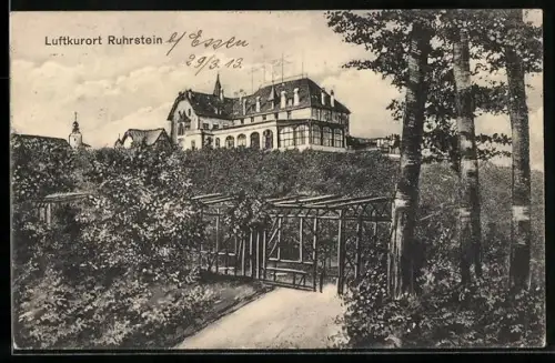 Künstler-AK Essen / Ruhr, Villa Ruhrstein