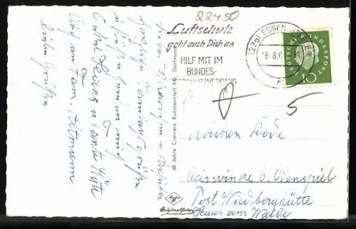 AK Essen-Steele, Laurentiuskirche, Kaiser-Otto-Platz mit Strassenbahn, Ehrenmal im Stadtgarten