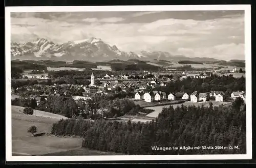 AK Wangen im Allgäu, Teilansicht mit Säntis