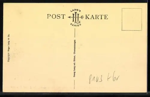 AK Oberammergau, Hauptstrasse mit Haus Georg Lang und Postamt