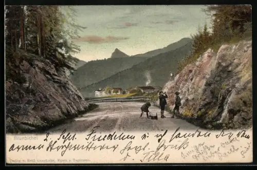 AK Brunbichel, Strassenpartie mit Kindern