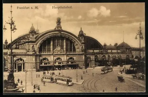 AK Frankfurt, Hauptbahnhof, Strassenbahnen