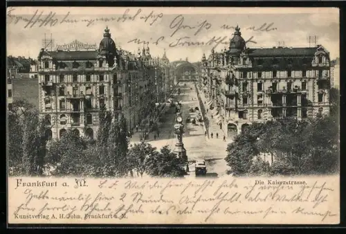 AK Frankfurt a. M., Kaiserstrasse mit Tapetengeschäft Jost