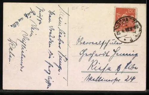 AK Dresden, Blick nach der Altstadt mit Kirche