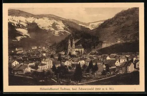 AK Todtnau /Bad. Schwarzwald, Teilansicht mit Kirche