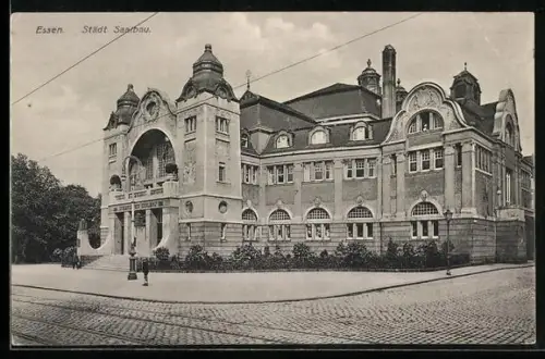 AK Essen, Stadttheater, Stadt-Sparkasse