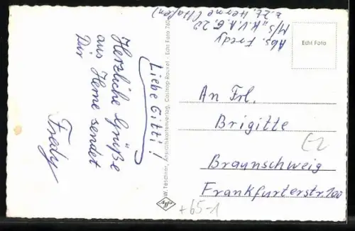 AK Herne, Hauptbahnhof mit Vorplatz und Bahnhofstrasse