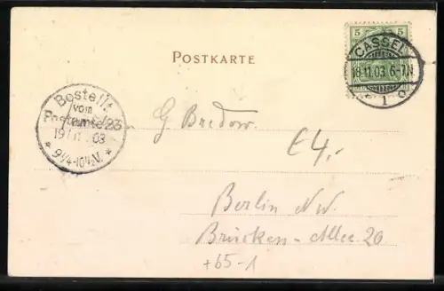 AK Kassel, Bahnhof mit Strassenpartie