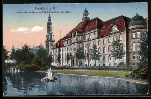 AK Frankfurt-Westend, Hohenzollernanlagen, Kgl. Eisenbahn-Direktion