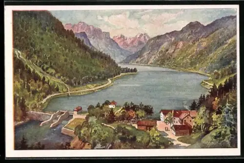 AK Bad Reichenhall, Stausee, Gebirgslandschaft