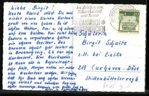 AK Farchant, Blick gegen Kramer, Kirche