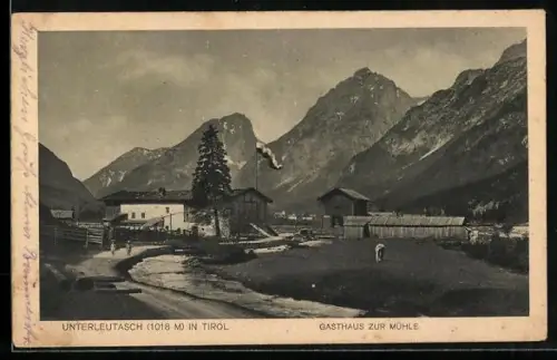AK Leutasch, Unterleutasch, Gasthaus zur Mühle