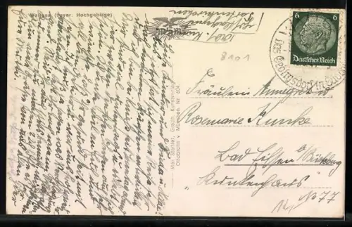 AK Wallgau, Dorfpartie mit Gasthof zur Post