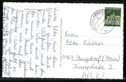 AK Inning a. Ammersee, Ortsansicht mit Kirche