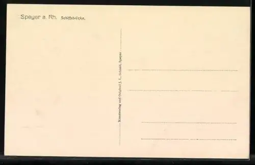 AK Speyer a. Rh., Schiffsbrücke, Dom