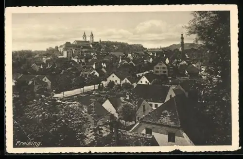 AK Freising, Stadtansicht mit Altstadt