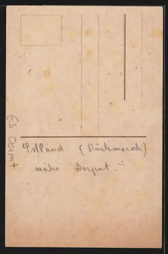 AK Dorpat, Partie am Brunnen mit Blick auf die Kirche