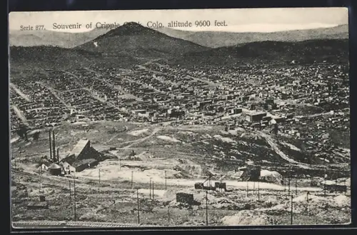 AK Cripple Creek, CO, Bird`s eye view of Cripple Creek