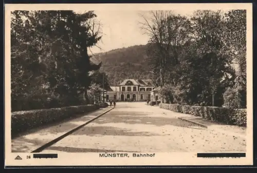 AK Münster, Fahrstrasse zum Bahnhof