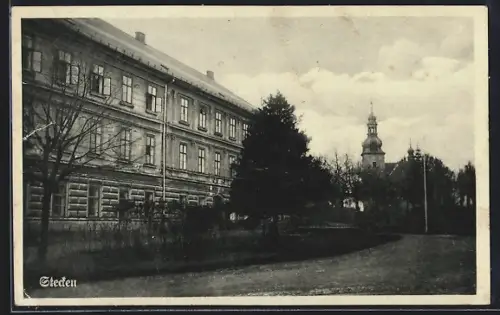 AK Stecken, Teilansicht mit Blick auf die Kirche