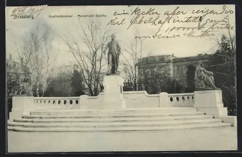 AK Strassburg, Monument Goethe