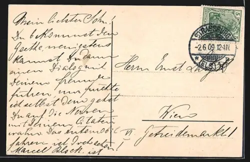 AK Strassburg, Monument Goethe