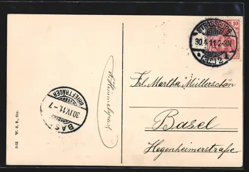 AK Strassburg i. E., Pont de l`Université & l`Université