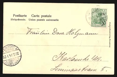 AK Strassburg i. E., Goethe-Denkmal