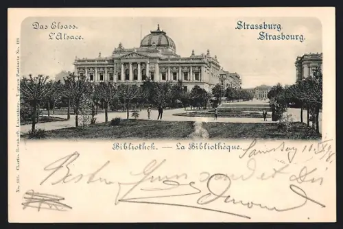 AK Strasbourg /Alsace, La Bibliothèque